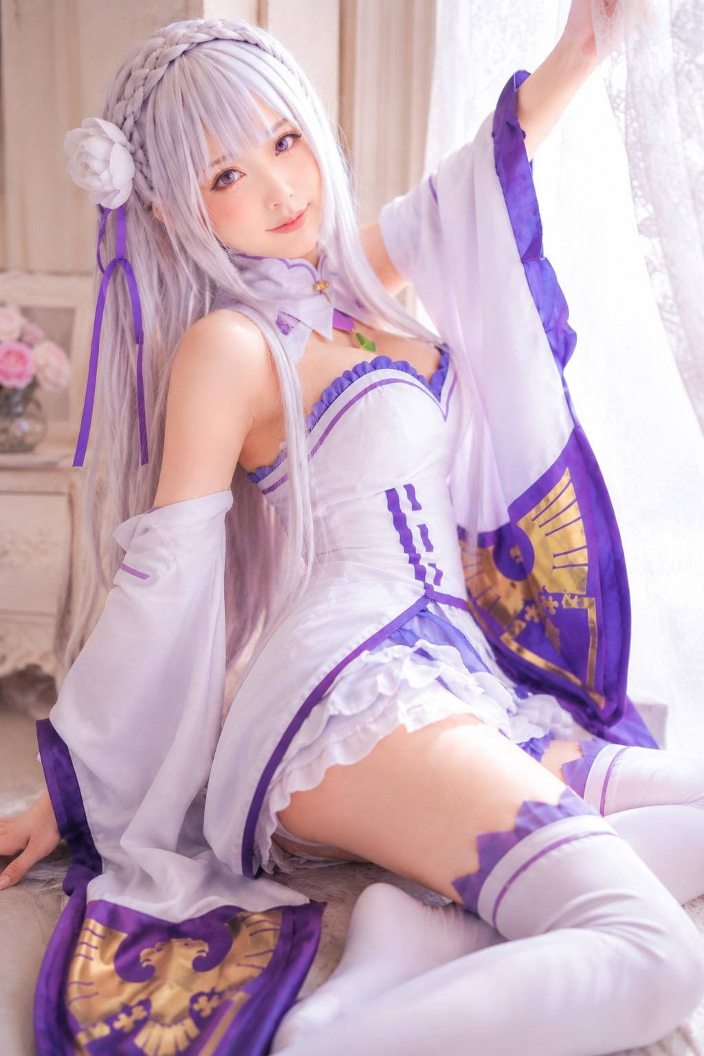 エミリア風のフォトリアルコスプレ