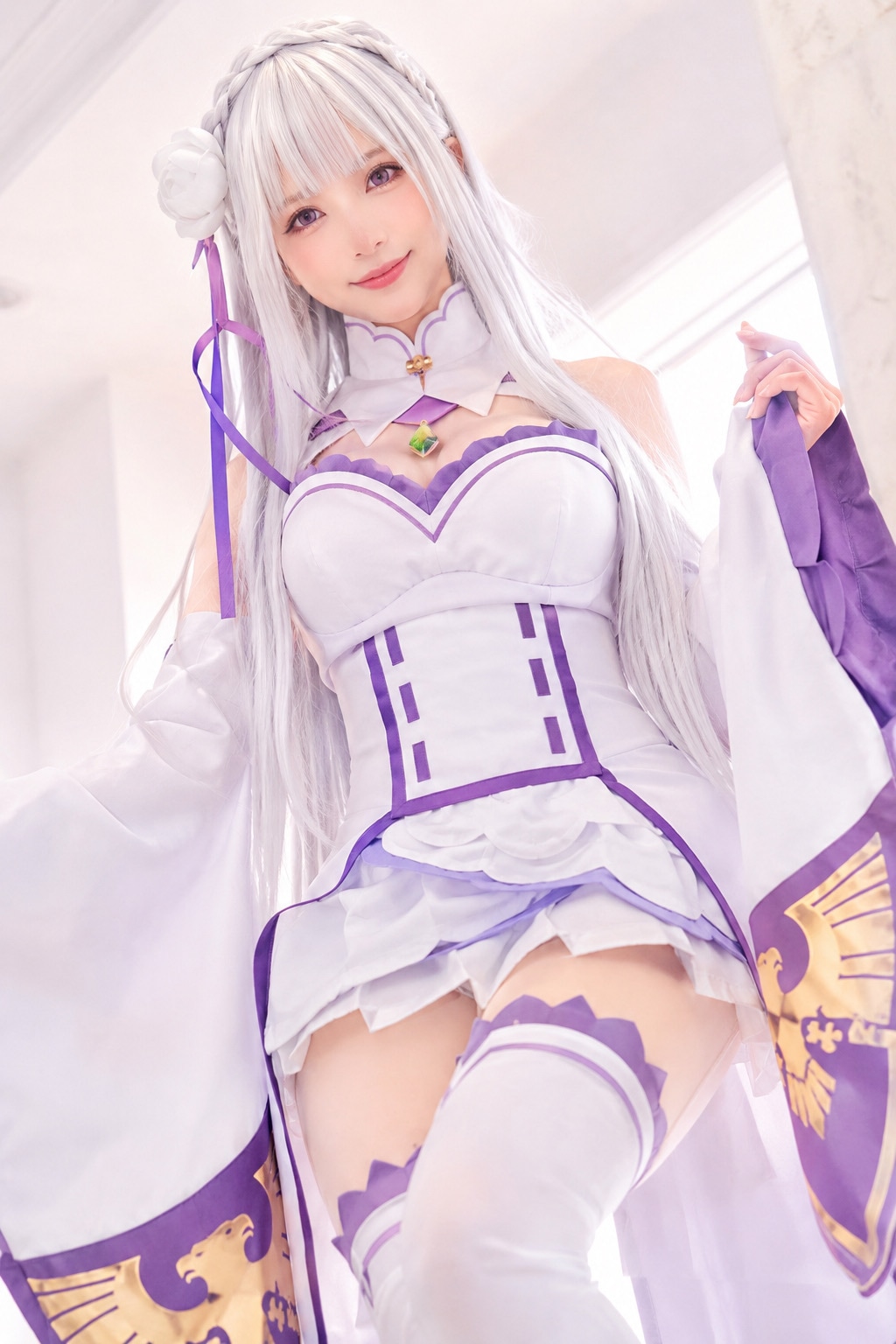 エミリア風のフォトリアルコスプレ