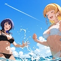 かりん、すみれの仲良し2人で海で水遊び♡ (R15ver.)① 3枚目