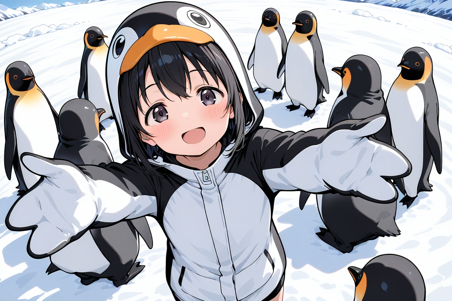 ペンギンのきぐるみ（モデル: HARPY） | の人気AIイラスト・グラビア