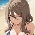 PixAI LoRAで星条旗ビキニでビールを飲む中原ミズキ🇺🇸👙🏝️🍺❤️ 3枚目