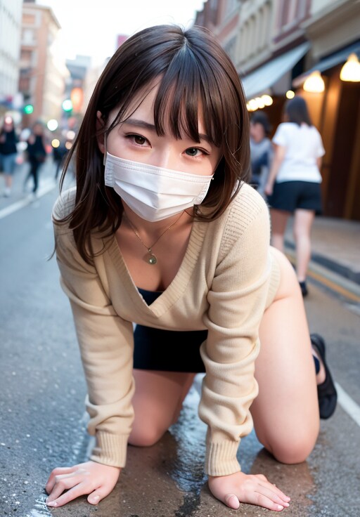 街中で四つん這いさせることで常識改変みを出すテスト