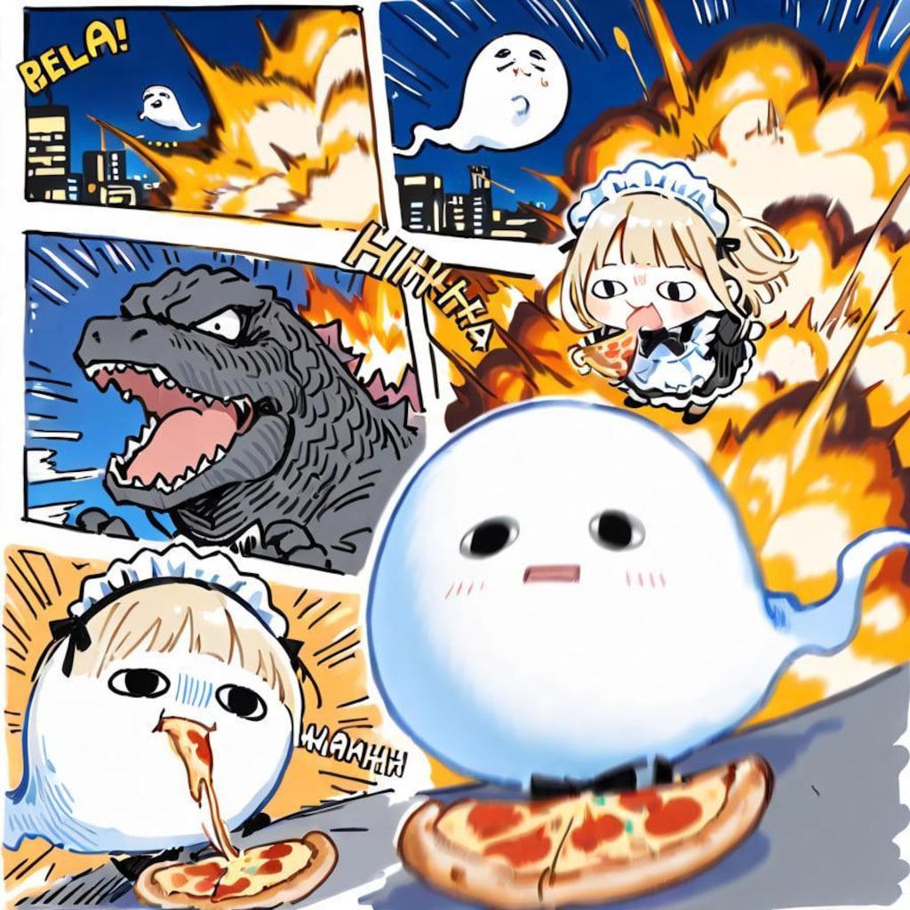 なんか怪獣来たやでぇー🍕🦖💥💥💥