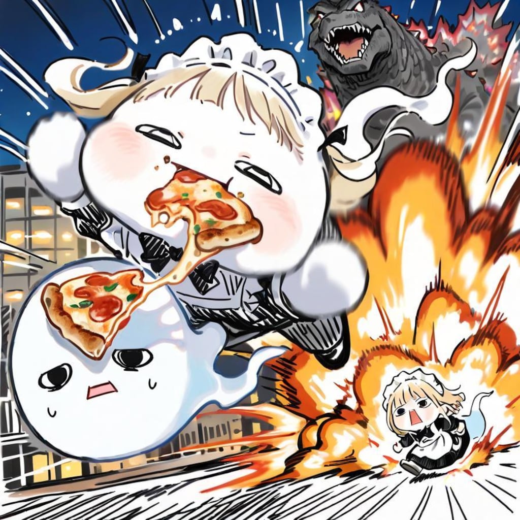 なんか怪獣来たやでぇー🍕🦖💥💥💥