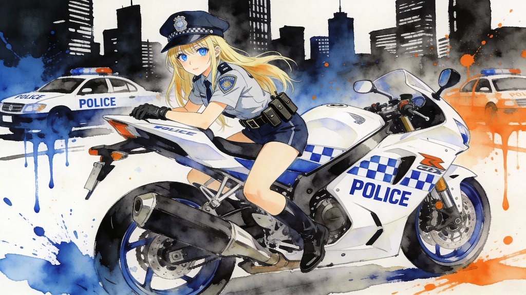 交通機動ポリスちゃん(Seedream4.5編) (ポリス11)