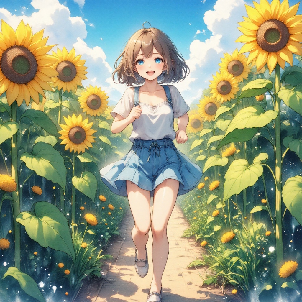 ひまわり畑の豆乳 | の人気AIイラスト・グラビア