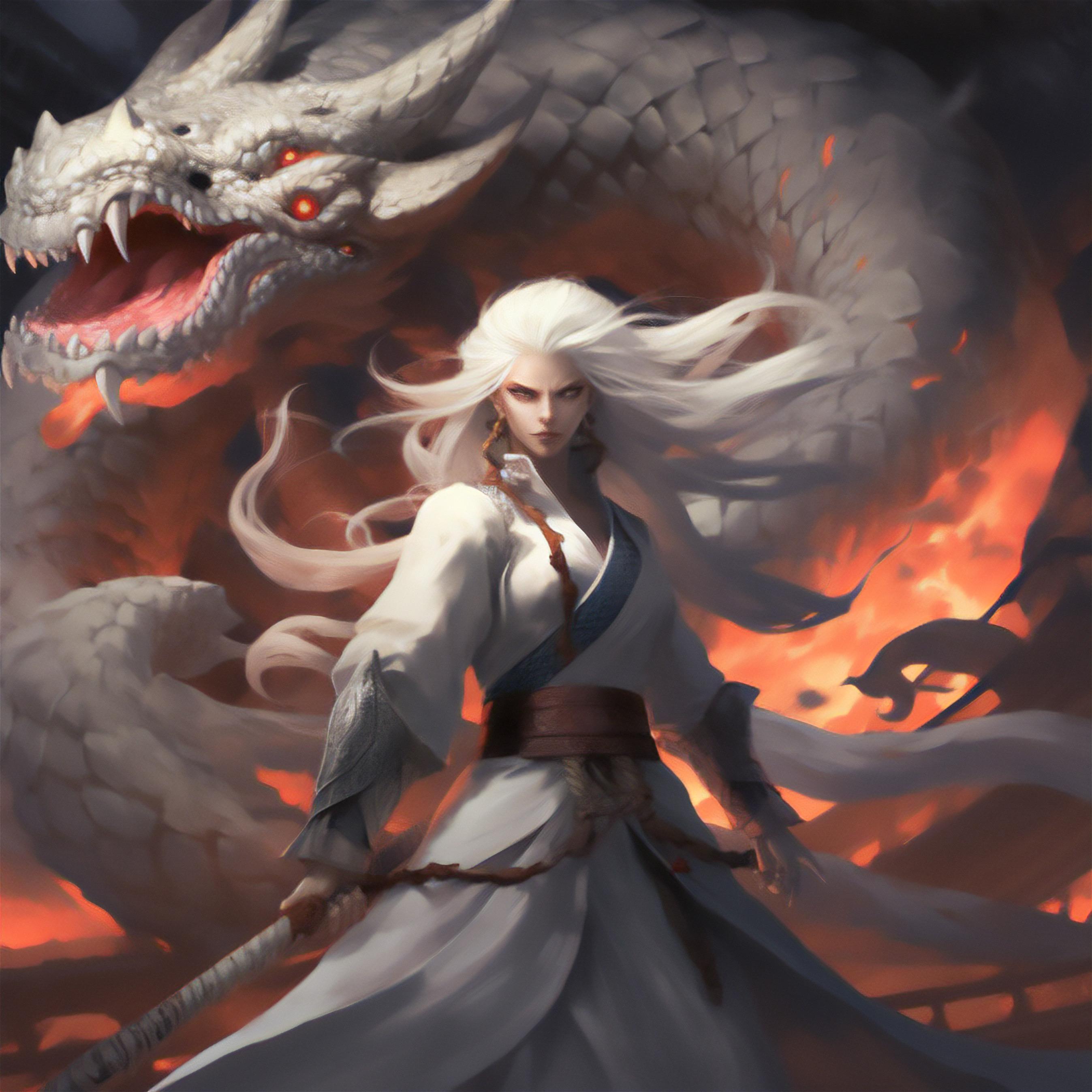 ドラゴンと女剣士