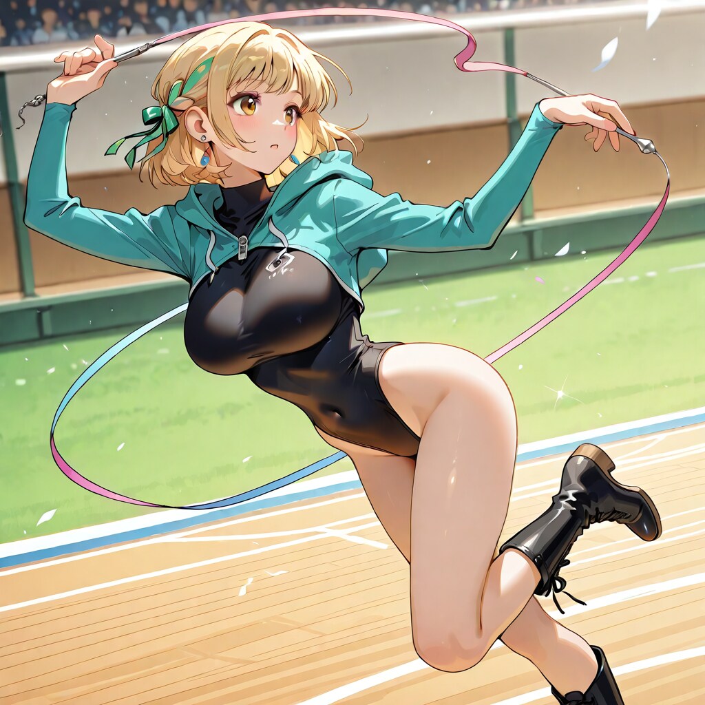 金髪ショート新体操美少女