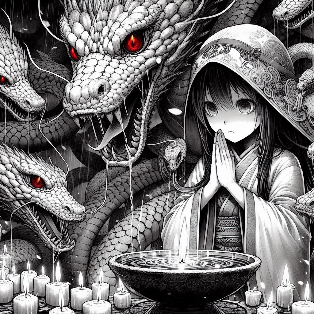 （モノクロ版）龍と巫女！