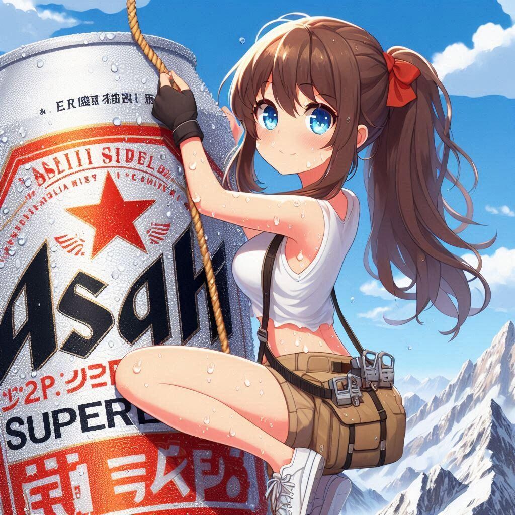 ビールを登る小さな女の子