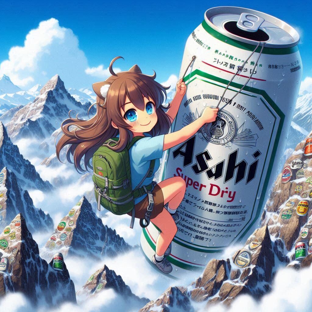 ビールを登る小さな女の子