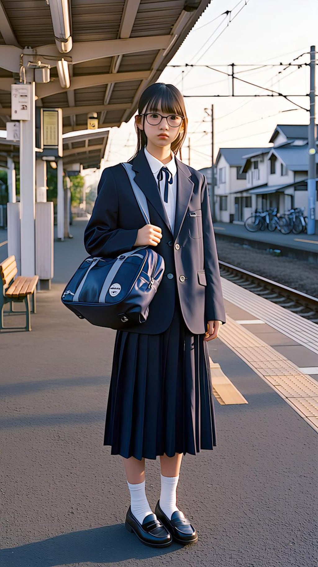 公立ダサ制服女子