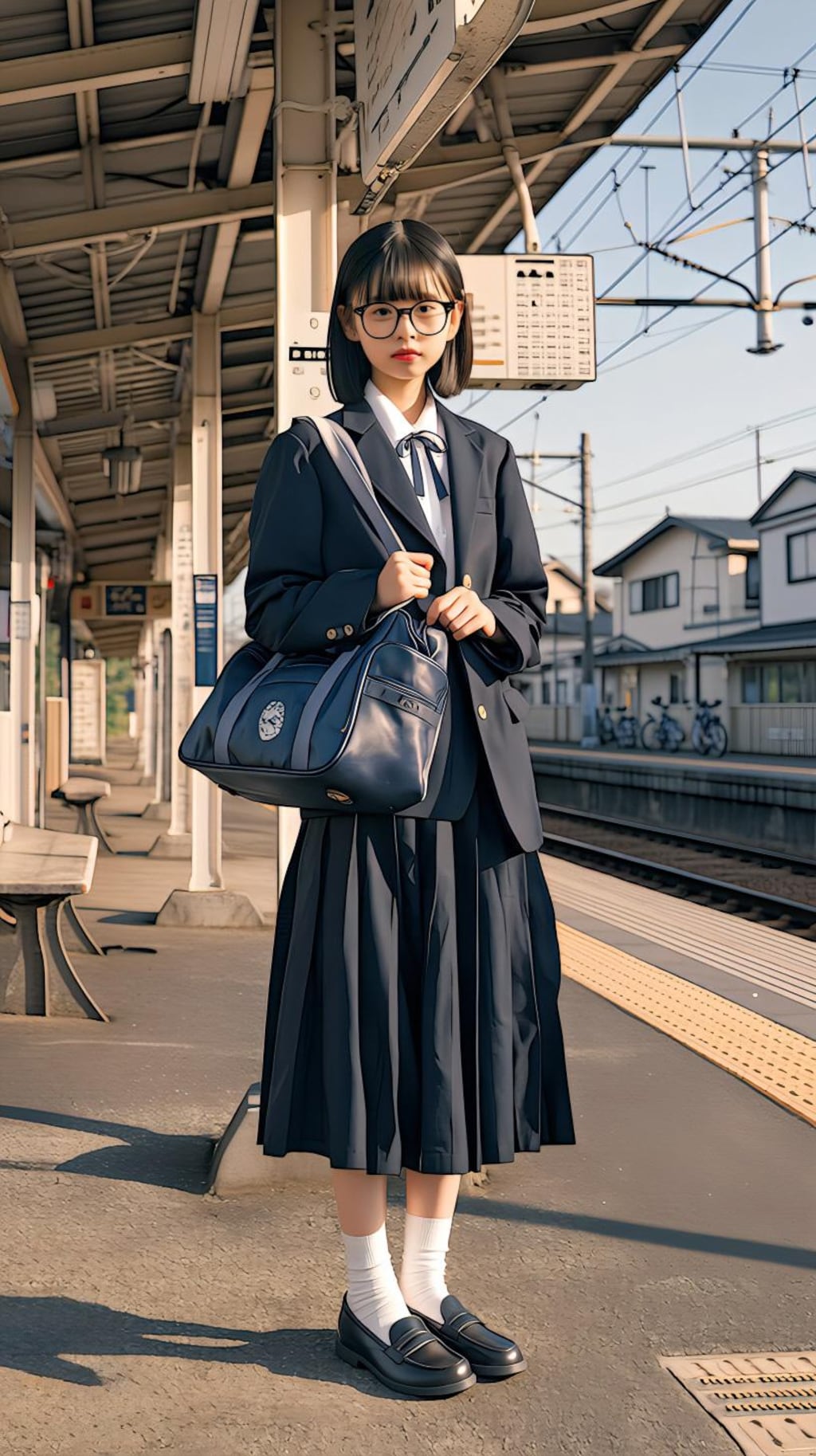 公立ダサ制服女子