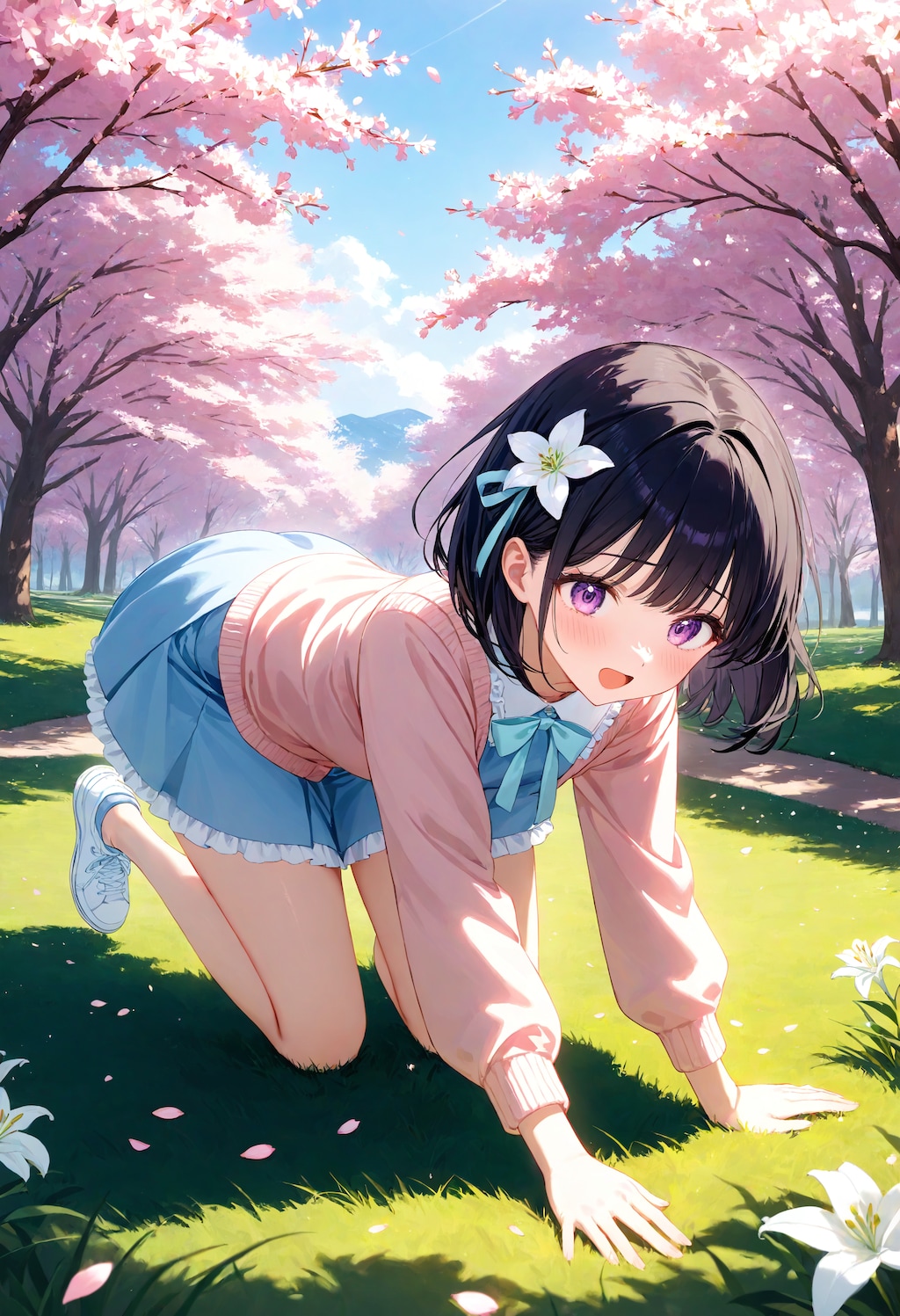 公園で走り回るひまり