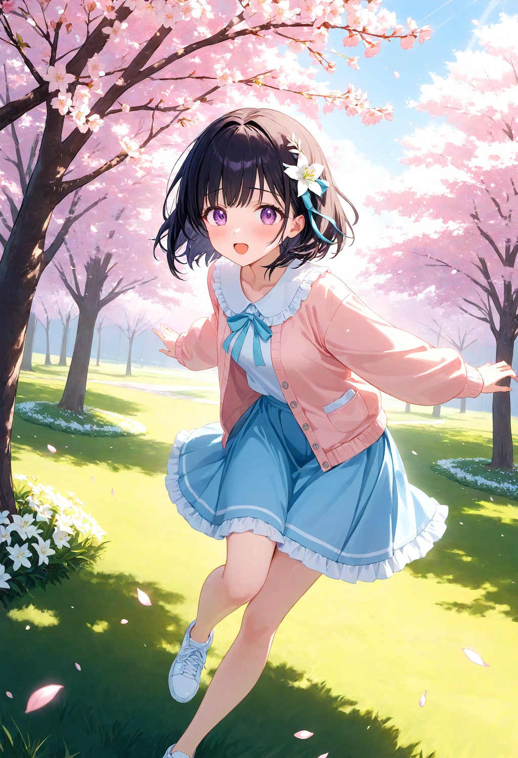 公園で走り回るひまり