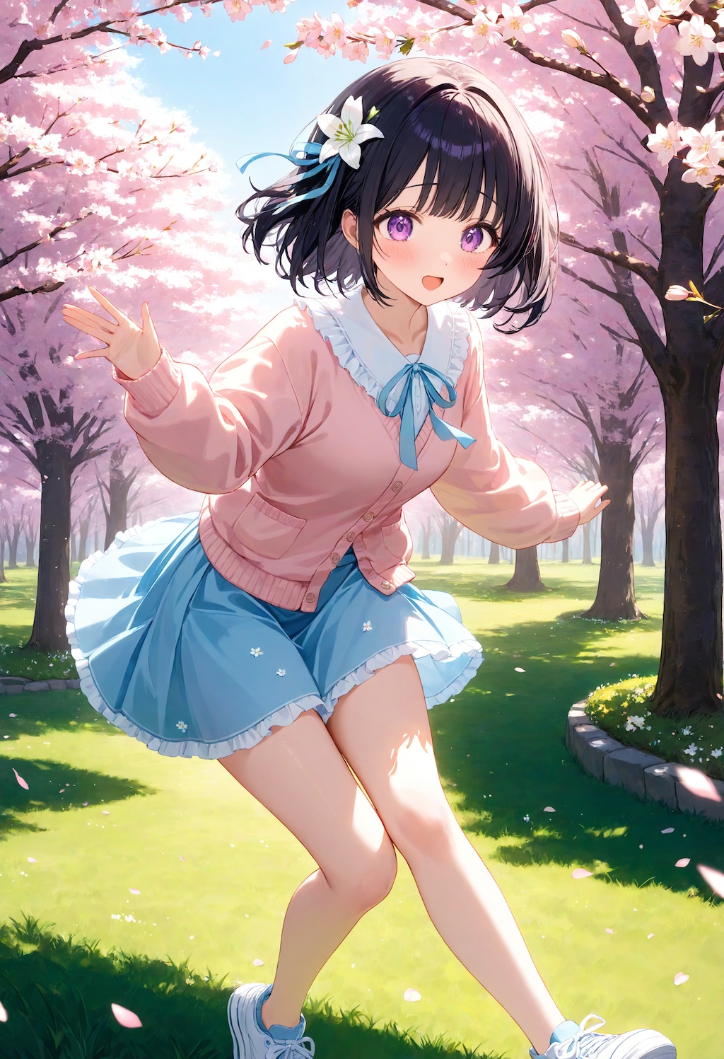公園で走り回るひまり