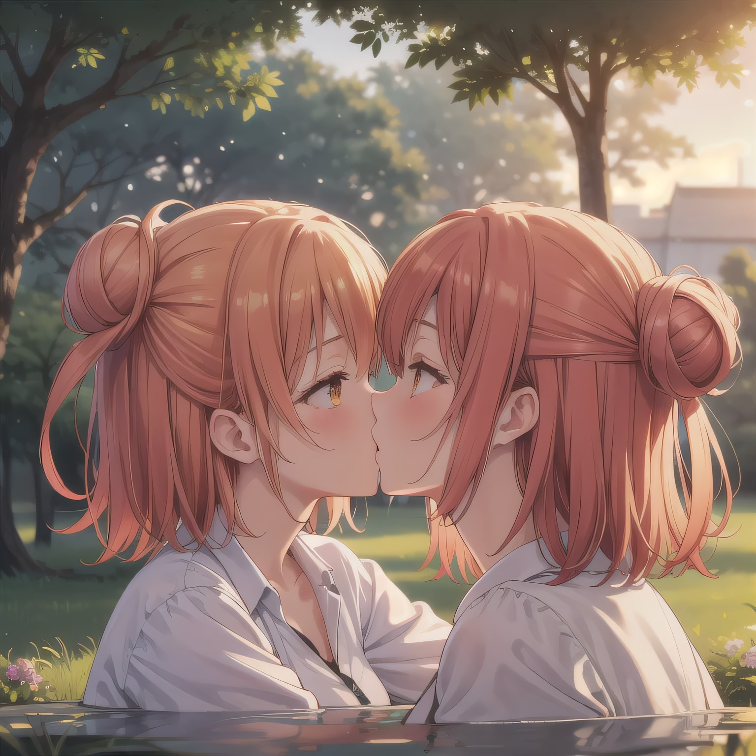 茶髪シニヨンでワンピースの少女 | の人気AIイラスト・グラビア