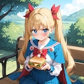 不機嫌な金髪少女のお昼🍔 2枚目