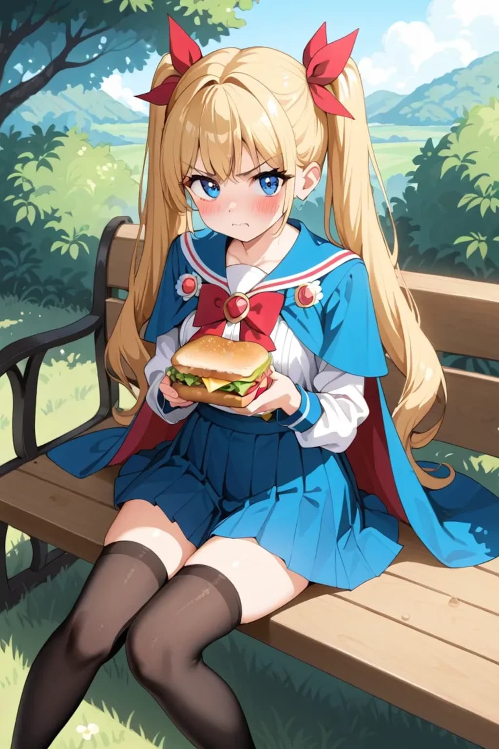 不機嫌な金髪少女のお昼🍔