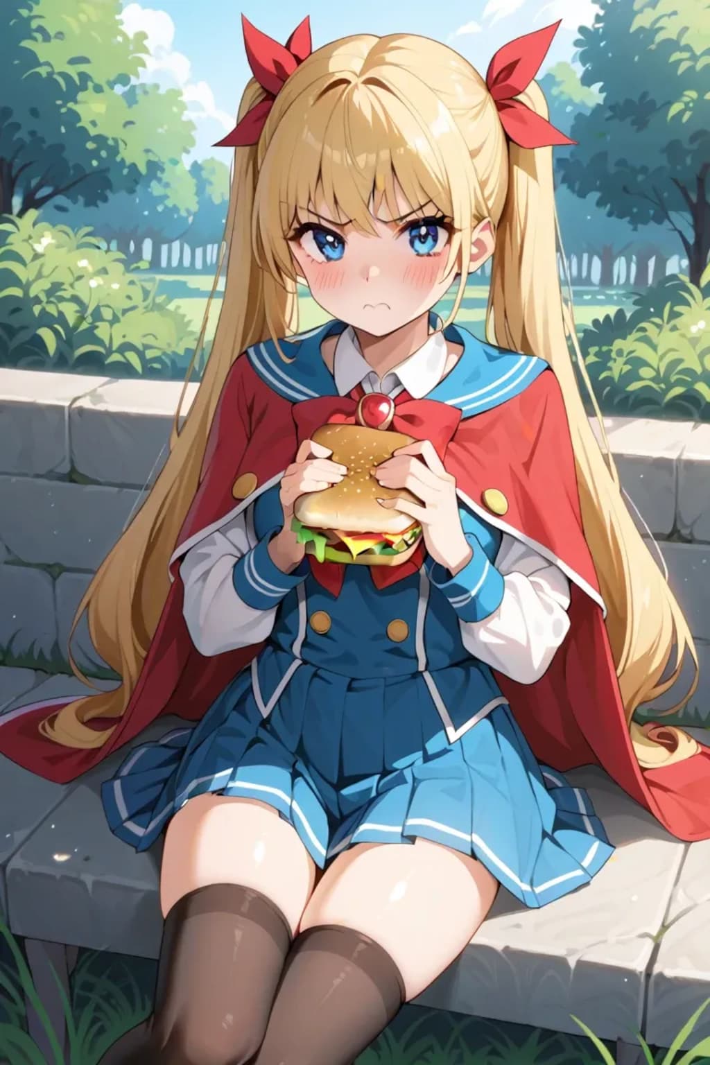 不機嫌な金髪少女のお昼🍔