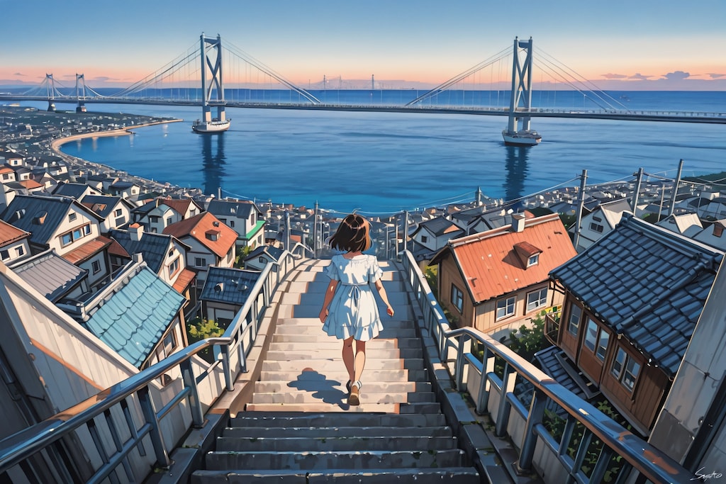 尾道・夏の海坂