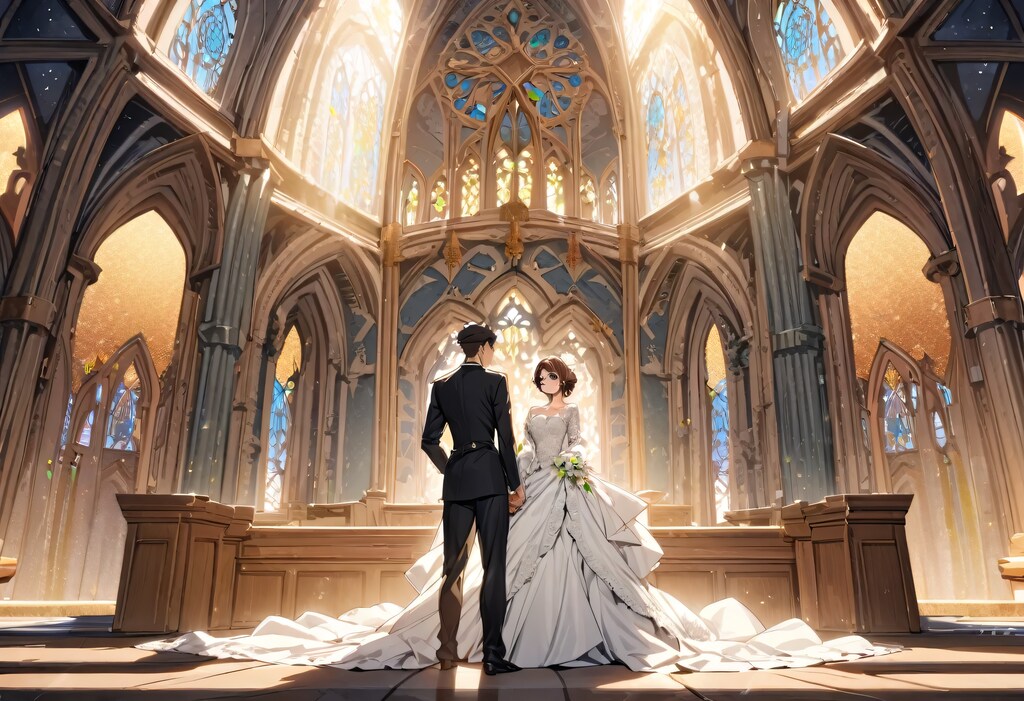 厳かに挙式は営まわた