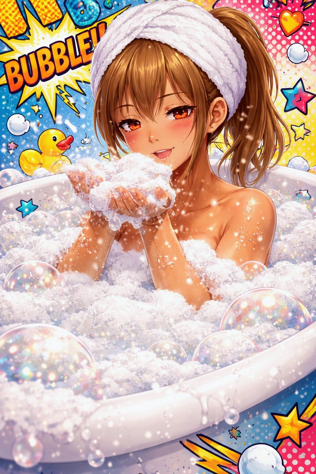 バブルバス🫧おにくちゃん🍖 | の人気AIイラスト・グラビア