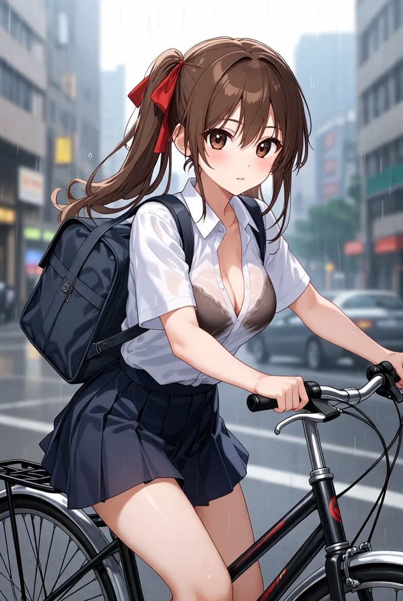 女子高生 自転車通学
