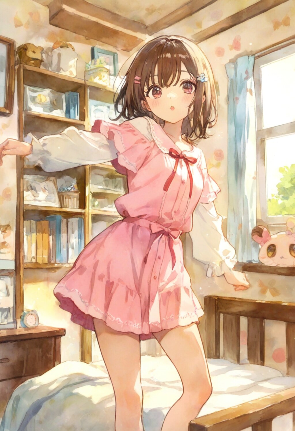 少女の部屋(水彩タッチ)(113)
