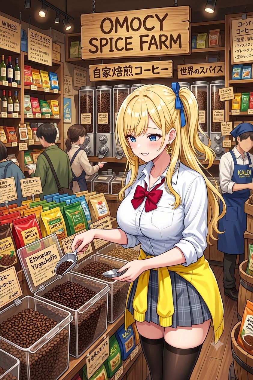 オモシーで買い物するナミちゃん | の人気AIイラスト・グラビア