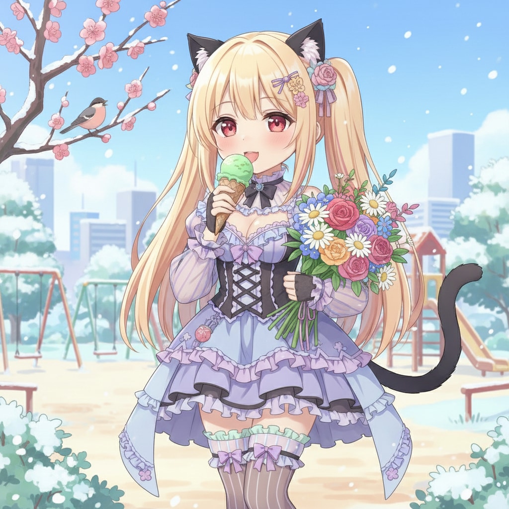 金ツイにゃん。2月19日 #チョコミントの日 #雨水 | の人気AIイラスト・グラビア