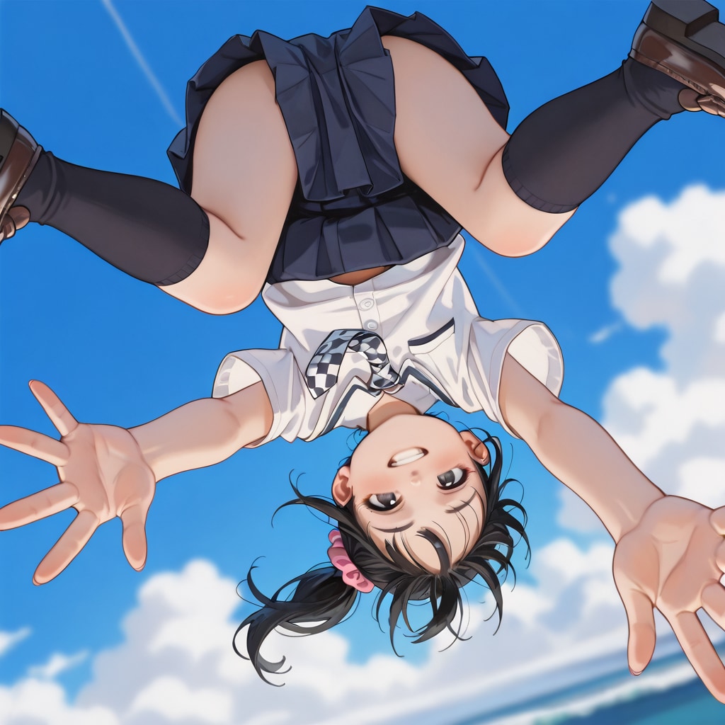 Falling in mid-air