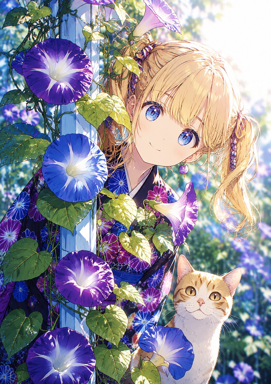 朝顔越しの、おはよう | の人気AIイラスト・グラビア