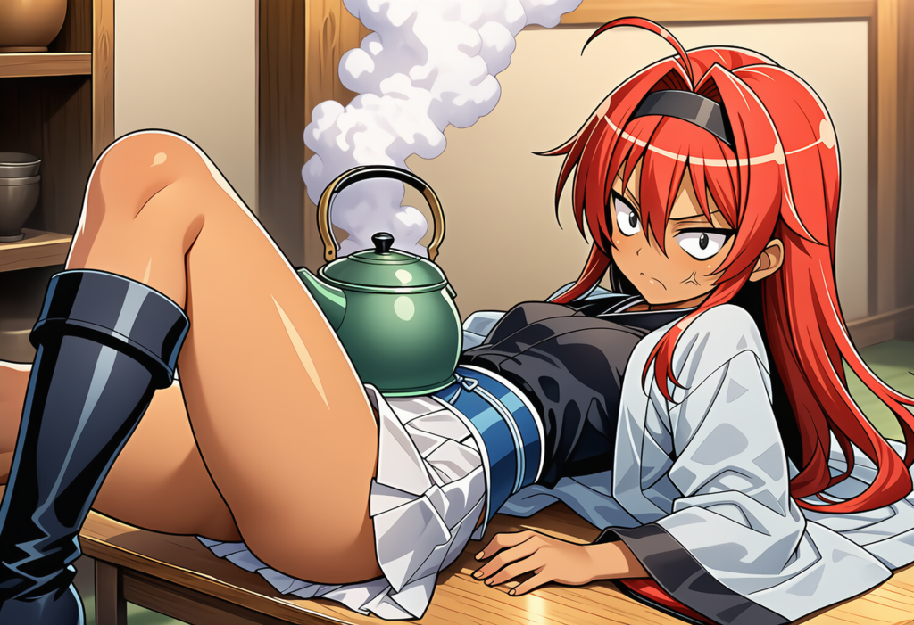 月羽に茶を入れてもらう