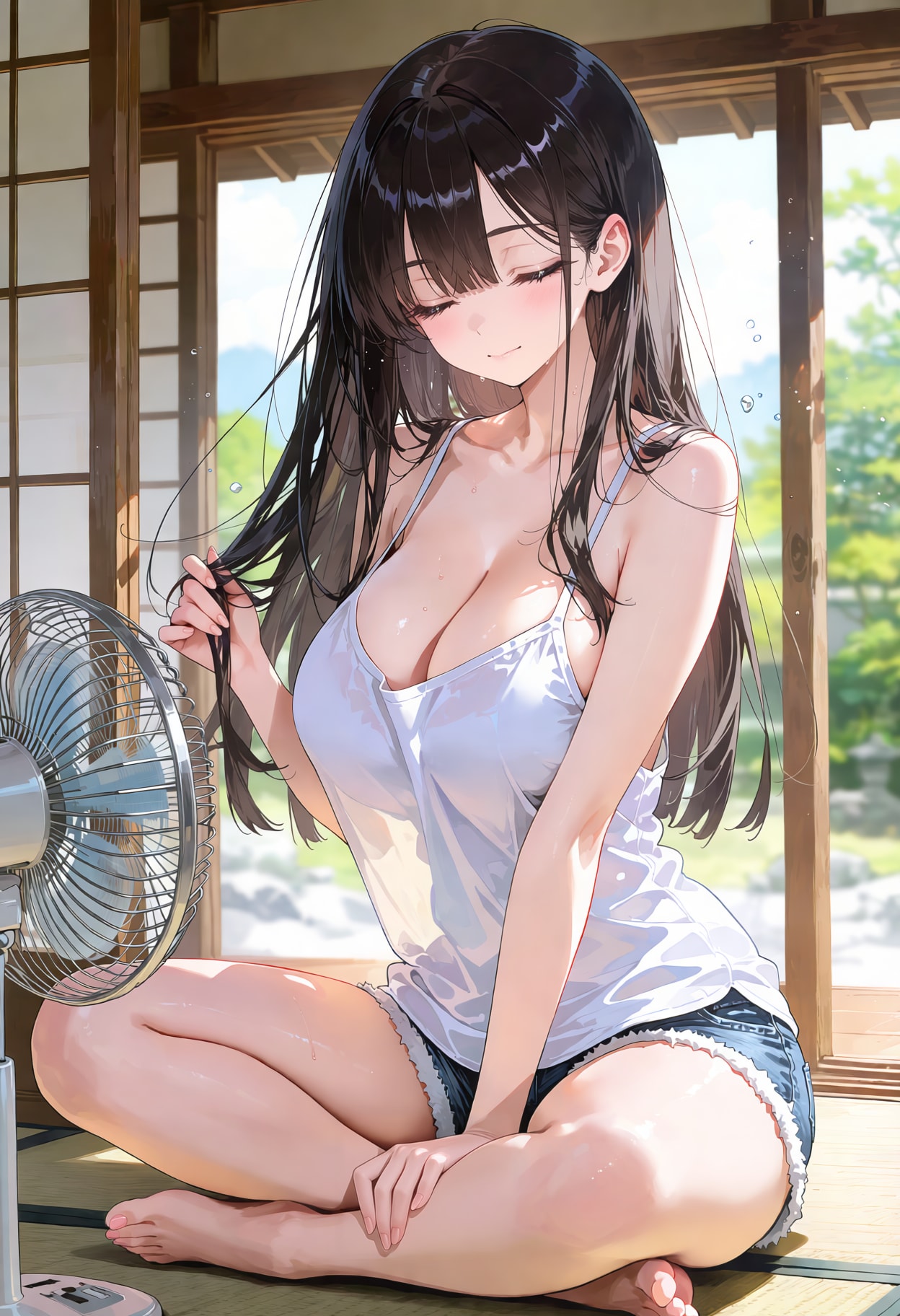 はぁ…暑い。風、当たってる…？