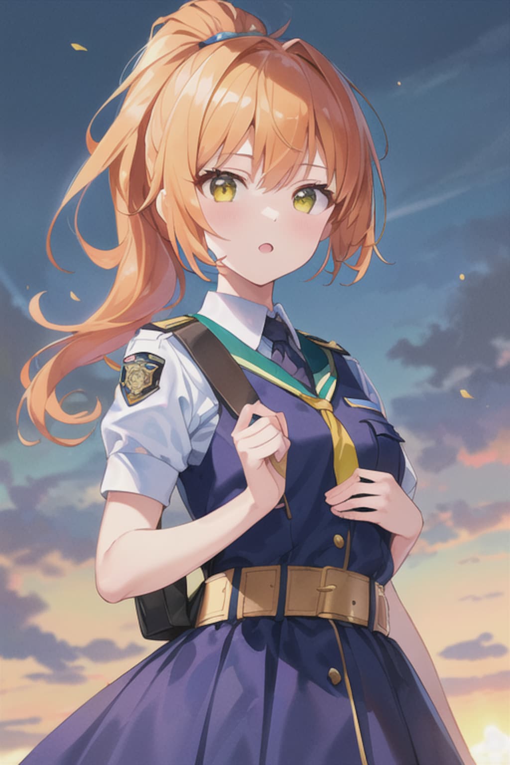 おへそ多めのアキナ婦警