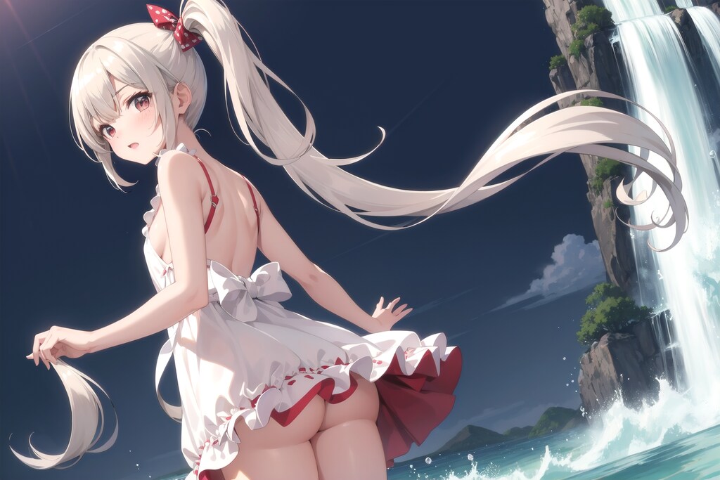 瑪瑙ちゃん（ちちぷい版）滝に遊びに来る