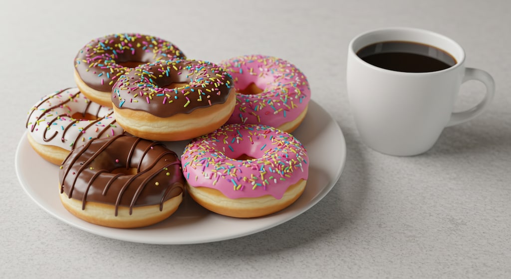 デザートのドーナツ