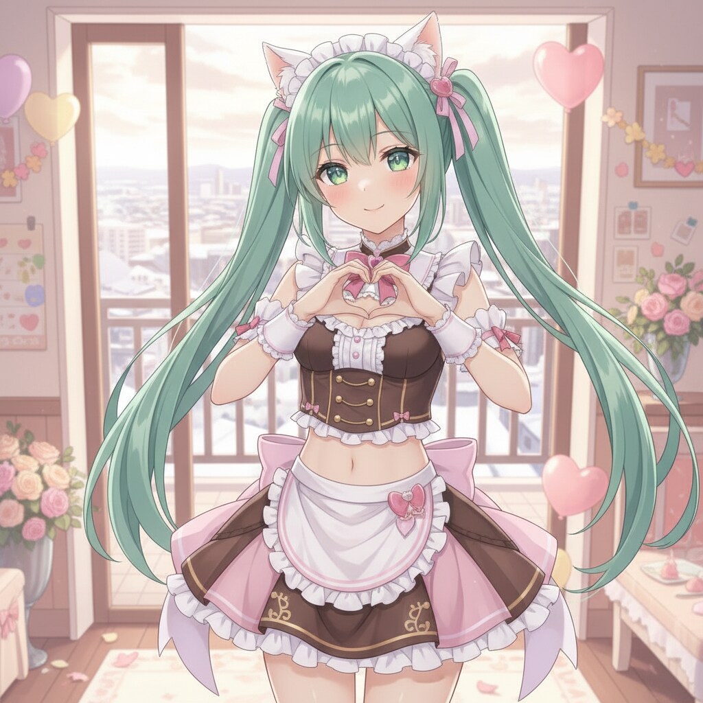 みどツイにゃん。朝