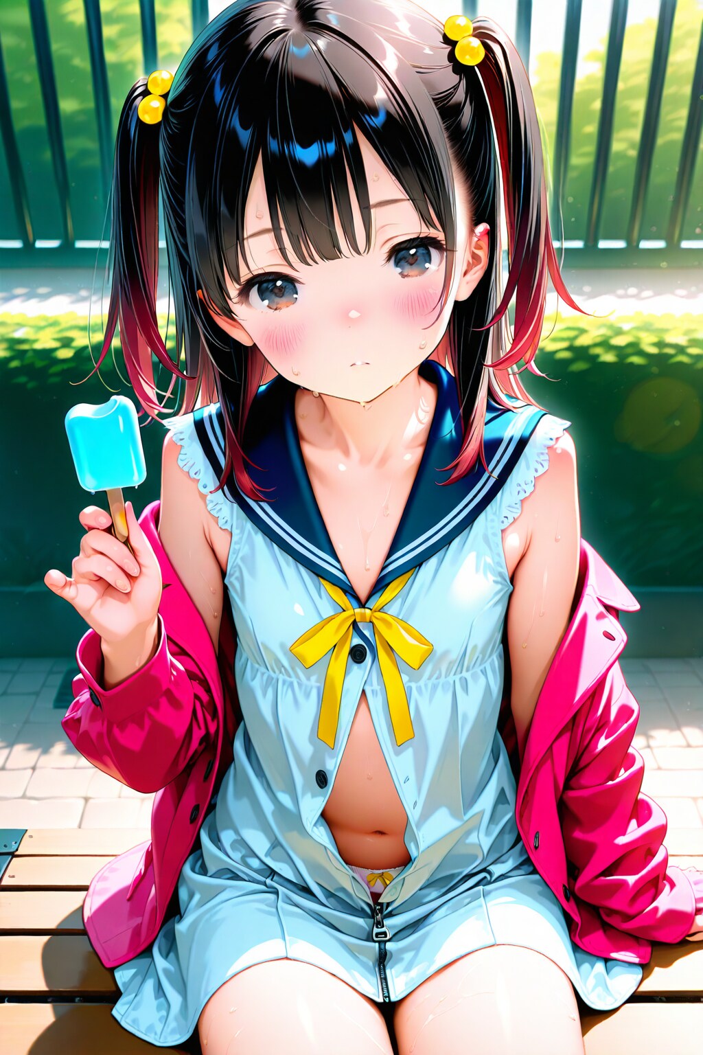 お腹出すと涼しい