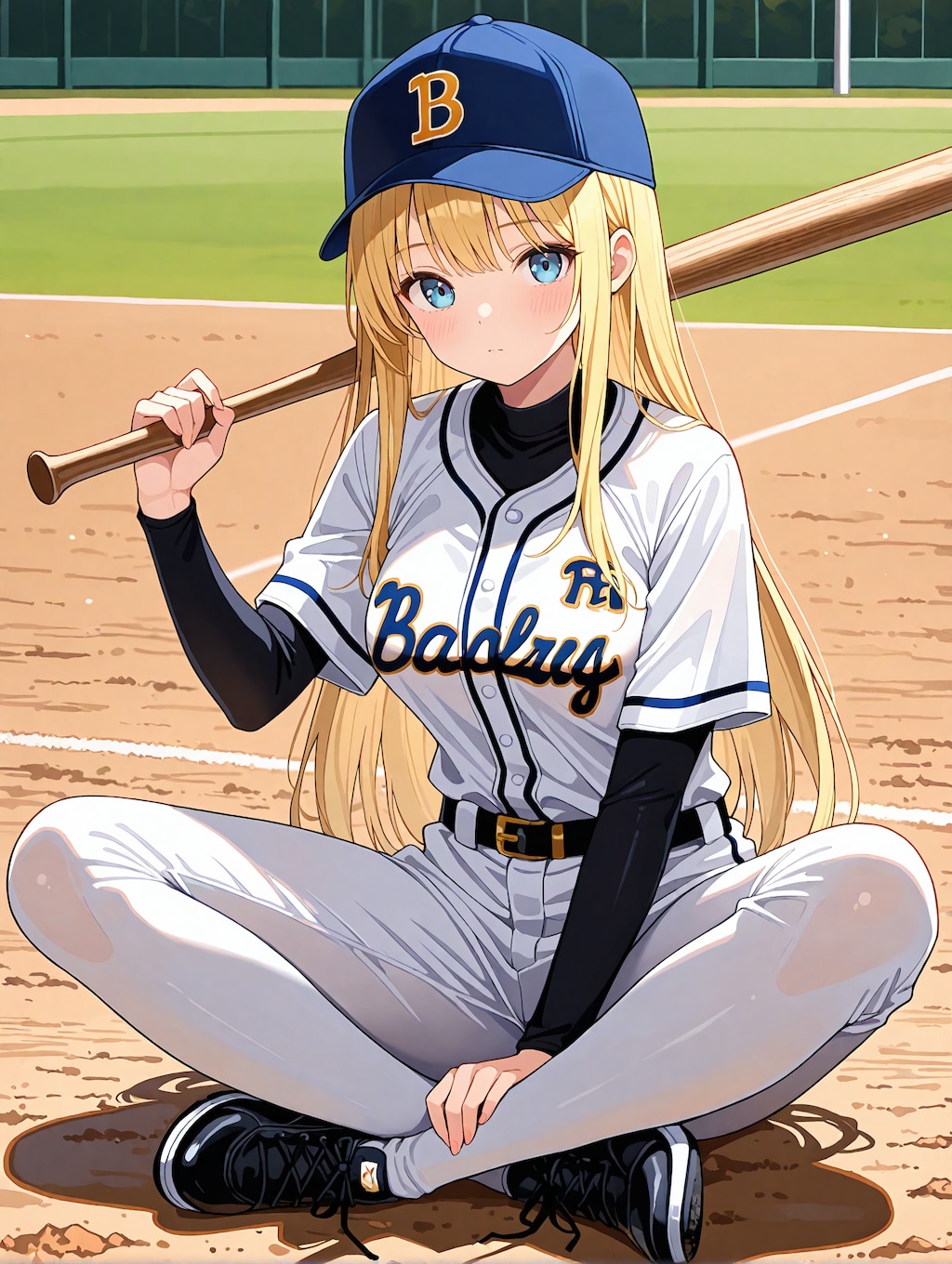 金髪のうちの子（仮）にユニフォームを着せてみた