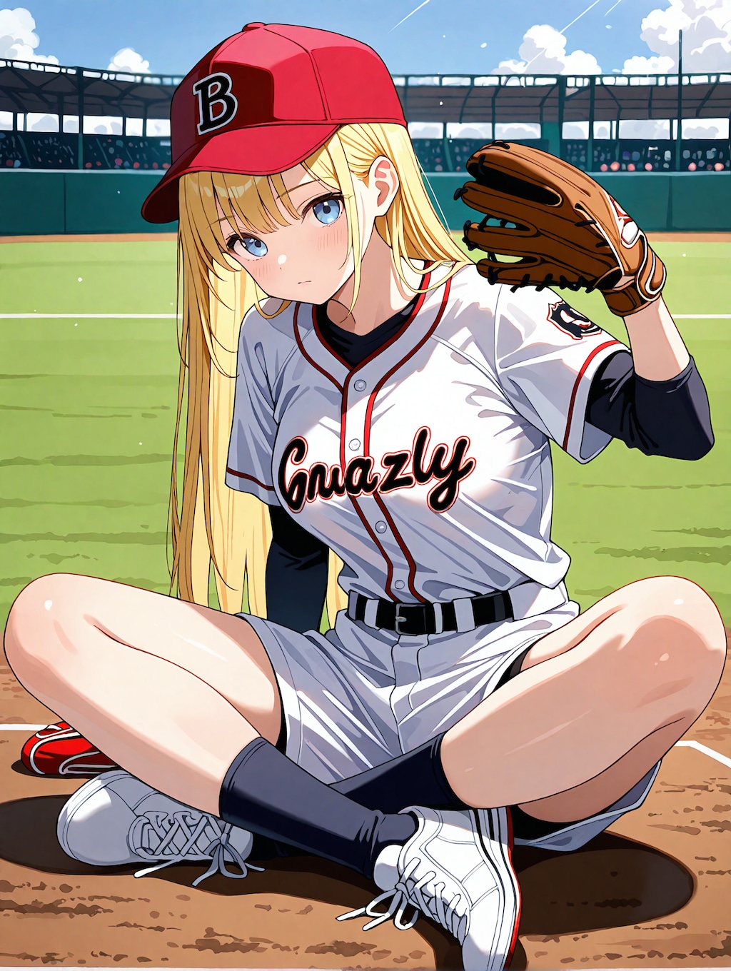 金髪のうちの子（仮）にユニフォームを着せてみた