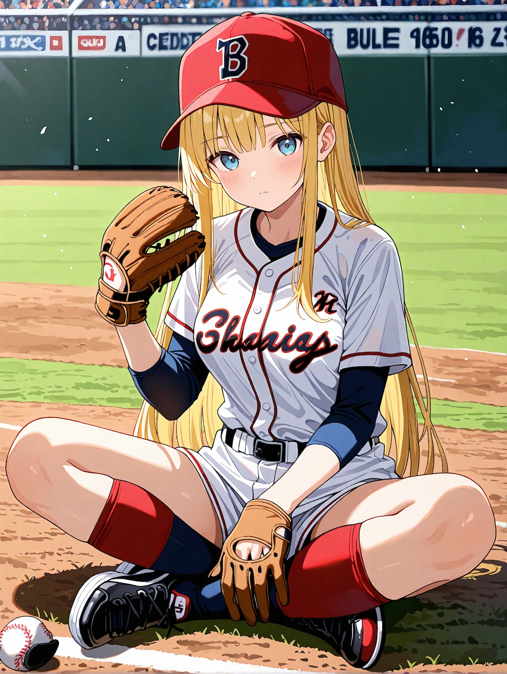 金髪のうちの子（仮）にユニフォームを着せてみた