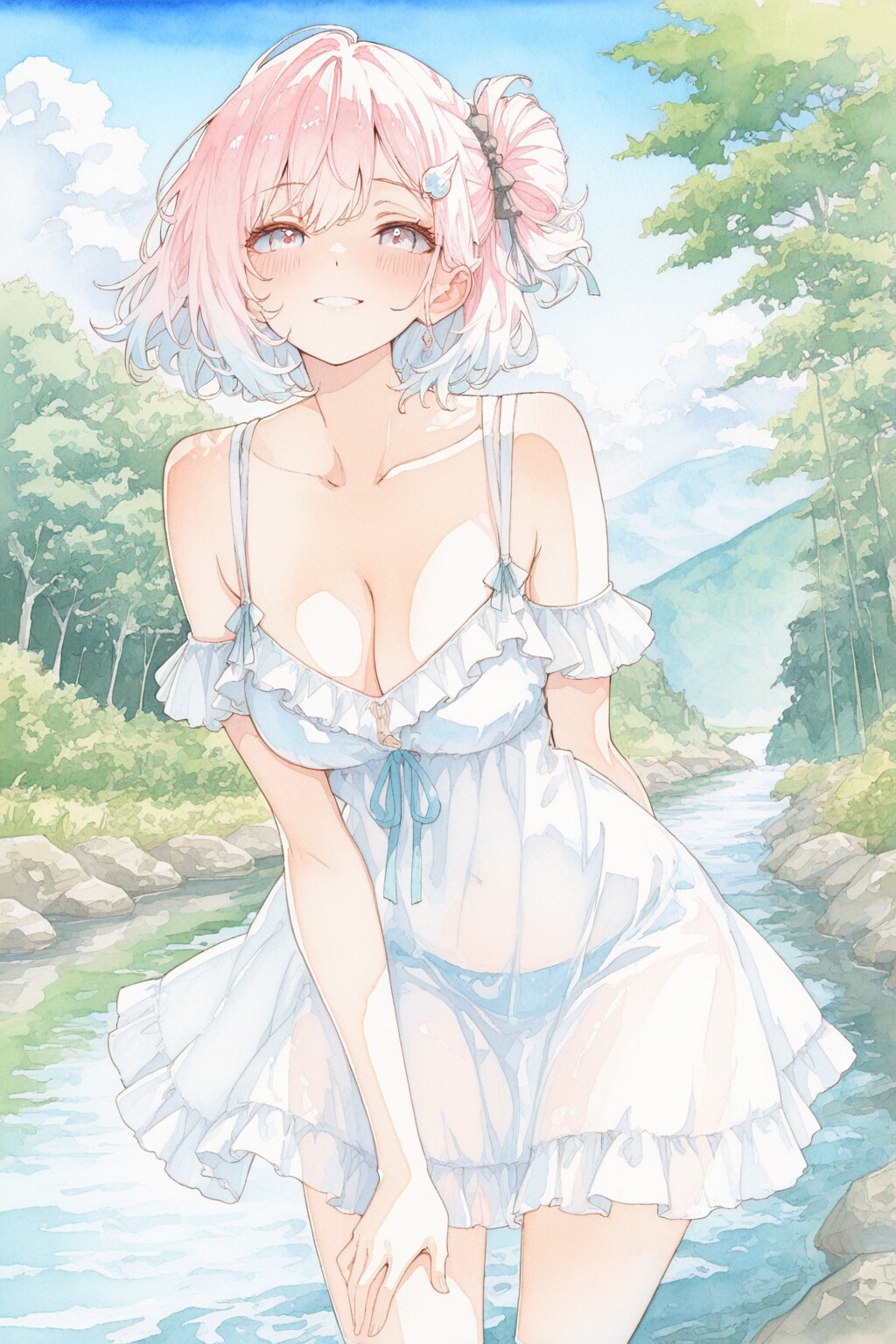 水遊び。