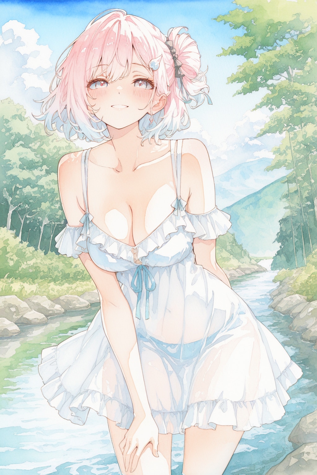 水遊び。