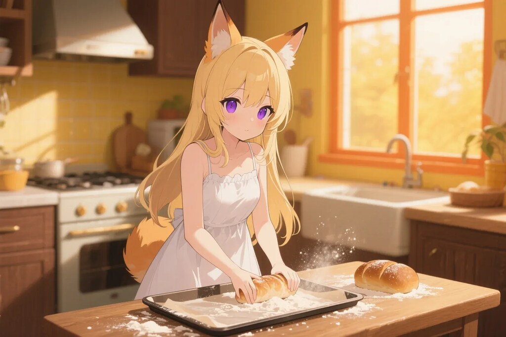 パンを焼くクレアちゃん