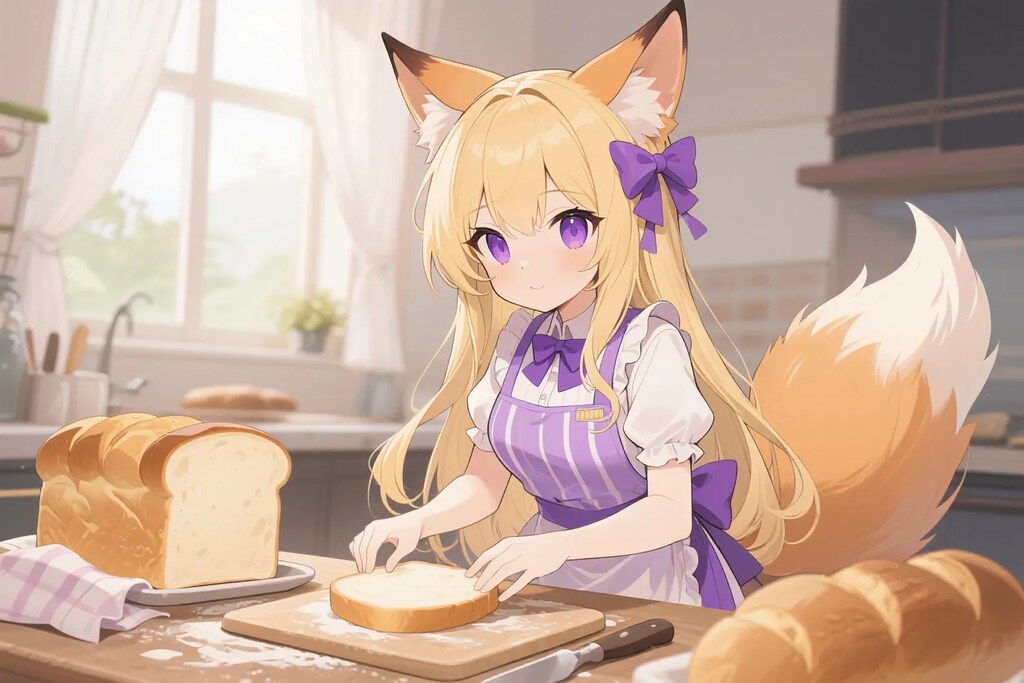 パンを焼くクレアちゃん