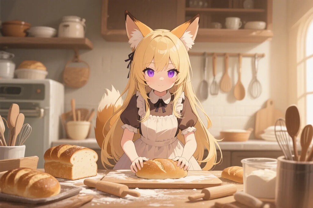 パンを焼くクレアちゃん