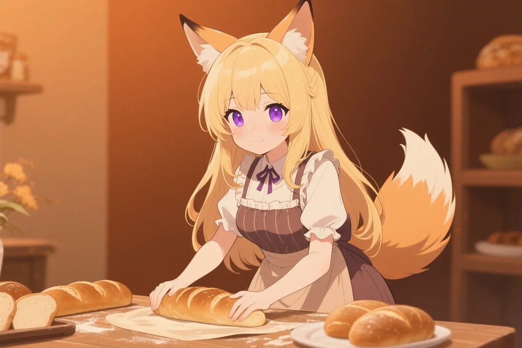 パンを焼くクレアちゃん