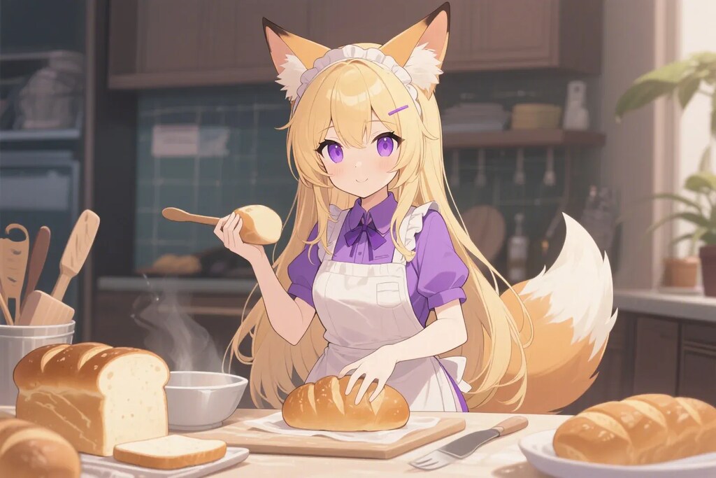 パンを焼くクレアちゃん